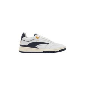 Men's White and Navy Low-Top Sneakers
